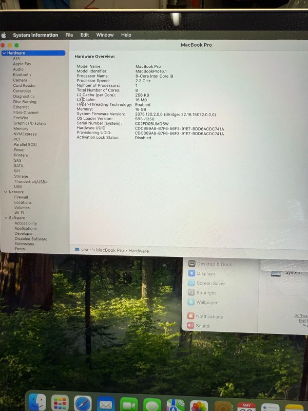 Apple MacBook Pro 2019 16inch Intel i9-9880H 2.3Ghz 16GB Memory 1TB SSD AMD Radeon Pro 5500M Refurbished - Image 10