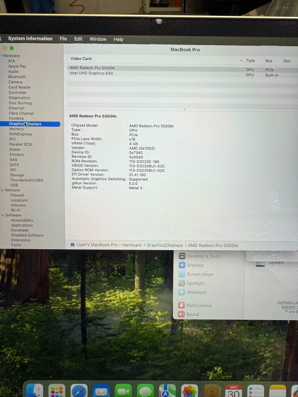 Apple MacBook Pro 2019 16inch Intel i9-9880H 2.3Ghz 16GB Memory 1TB SSD AMD Radeon Pro 5500M Refurbished - Image 13
